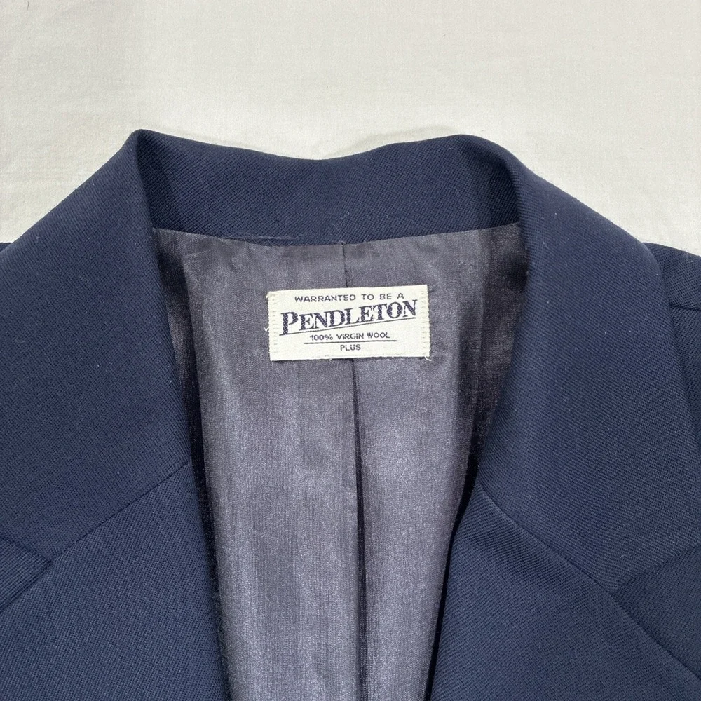 Pendleton Navy Blue 100% Virgin Wool‎ Women's Blazer Size 16W